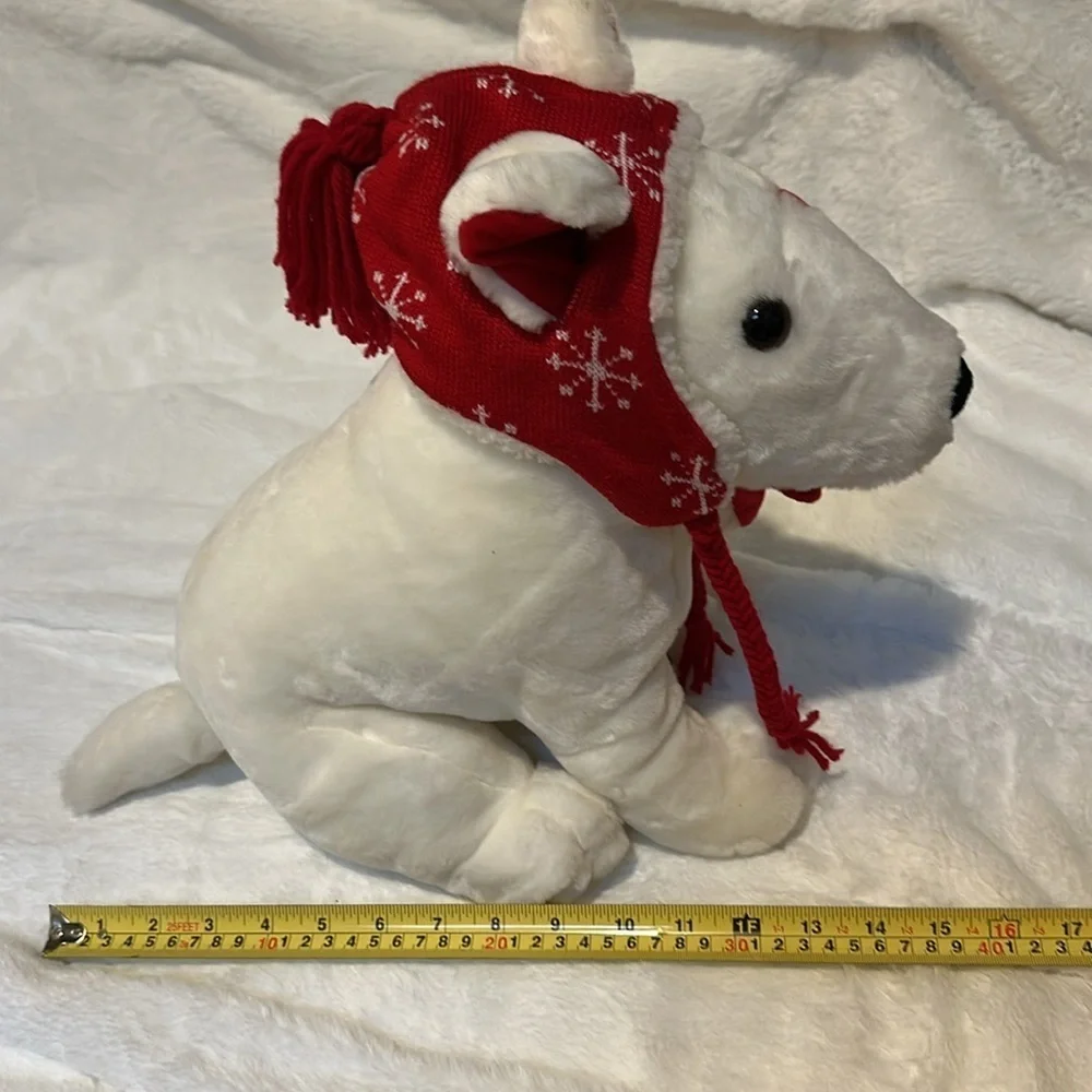 BullsEye the Target Mascot Dog Bull Terrier Plush Stuffed Dog  DHC Snowflake Hat